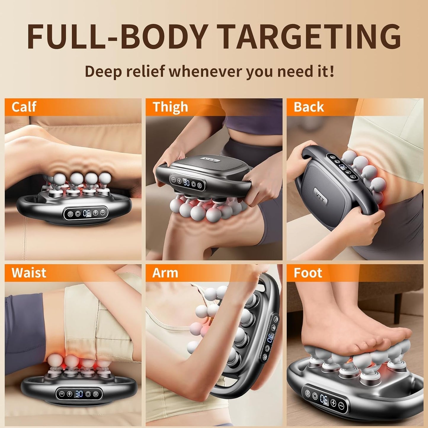 16 Head - Deep Tissue Body Muscle Massager