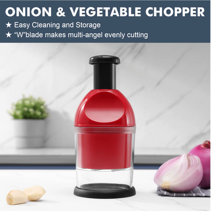 Vegetable Hand Press Chopper With Free Container