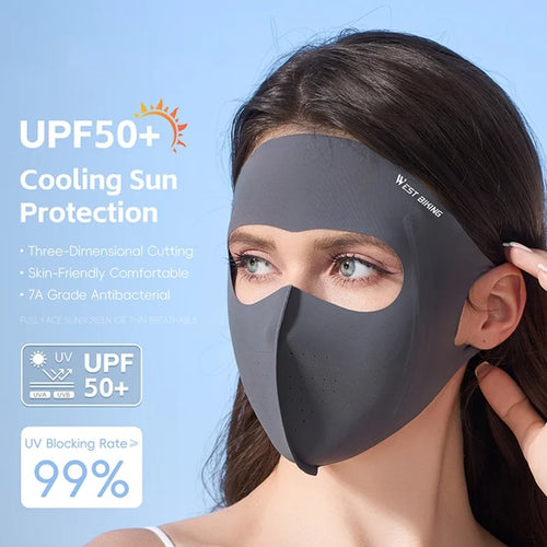 UPF 50+ Sun Protection Ice Silk Face Mask - Unisex