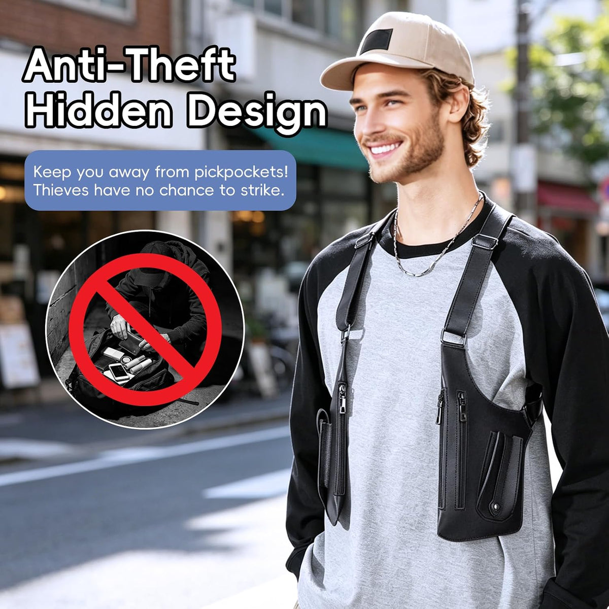 Multifunctional Underarm Satchel Zipper Bag