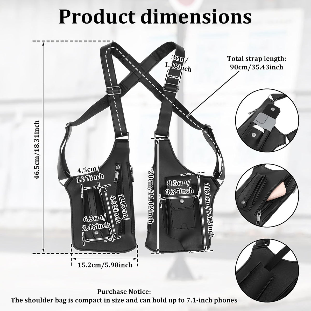 Multifunctional Underarm Satchel Zipper Bag