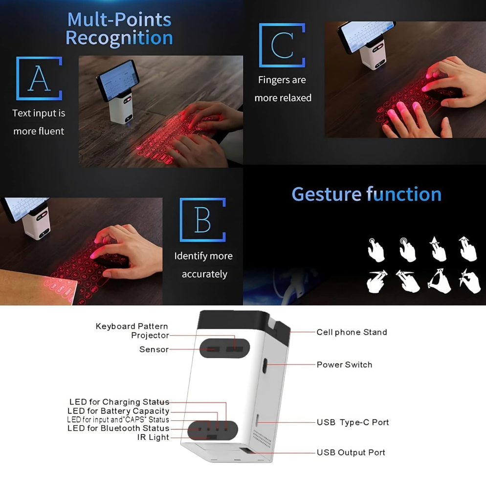 Bluetooth Laser Keyboard Projector