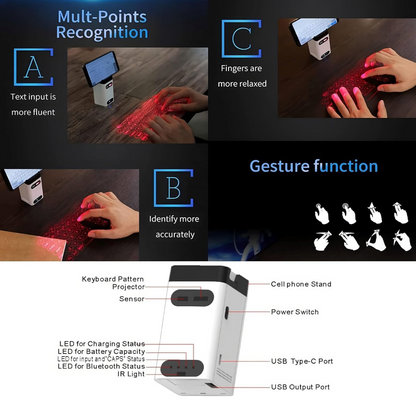 Bluetooth Laser Keyboard Projector