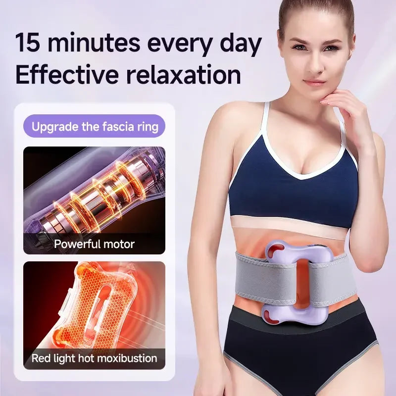 Vibrating Fascia Ring Massage Gun with 6-Speed Settings & Strap