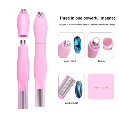 3 in 1 Cat Eye Gel Heart Magnet