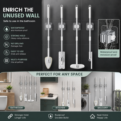 Wall Mounted Mop Organizer