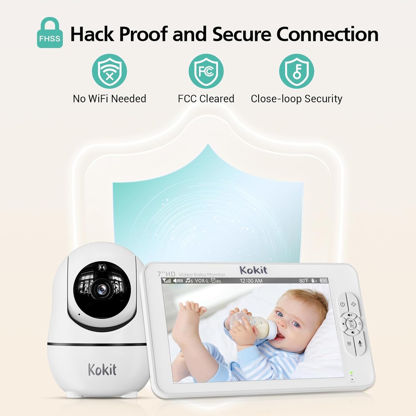 Baby Monitor Camera With 355-Degree Pan Tilt & Voice Activation