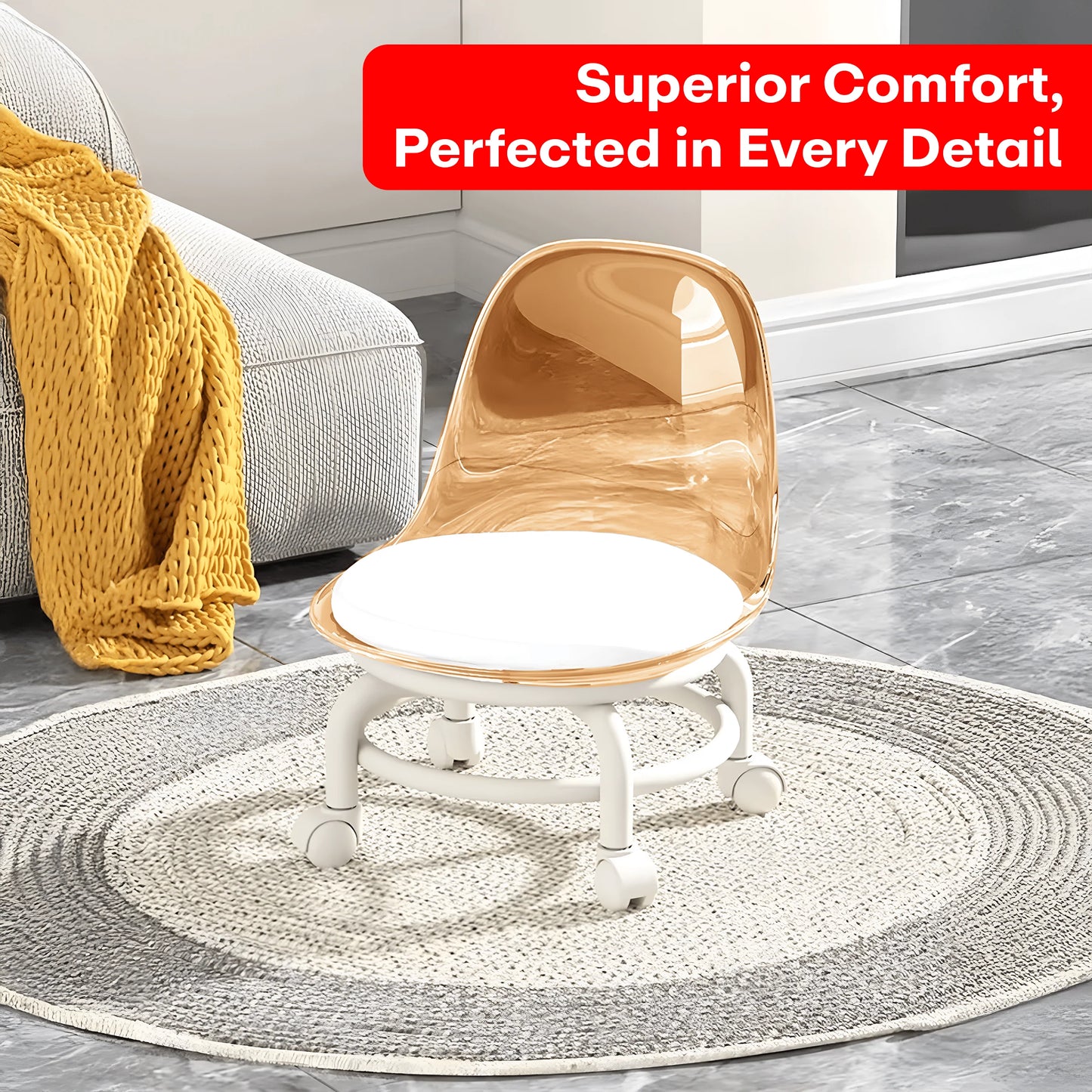 Acrylic 360° Rotating Mini Chair