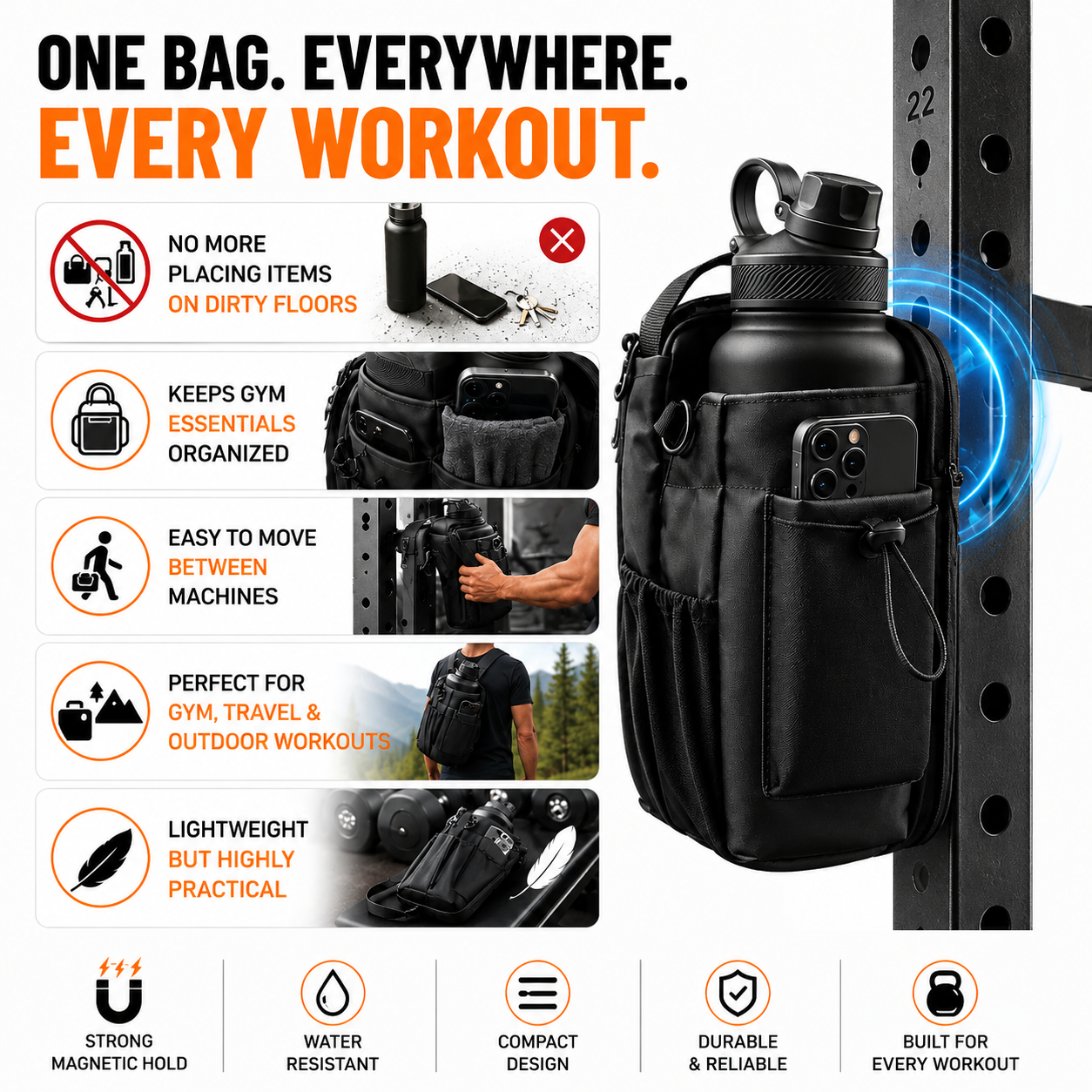 Magnetic Gym Bag