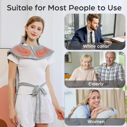Electric Heating Pad for Neck, Shoulder & Back Pain with Temperature Control