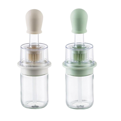 2-in-1 Glass Oil Bottle with Silicone Brush