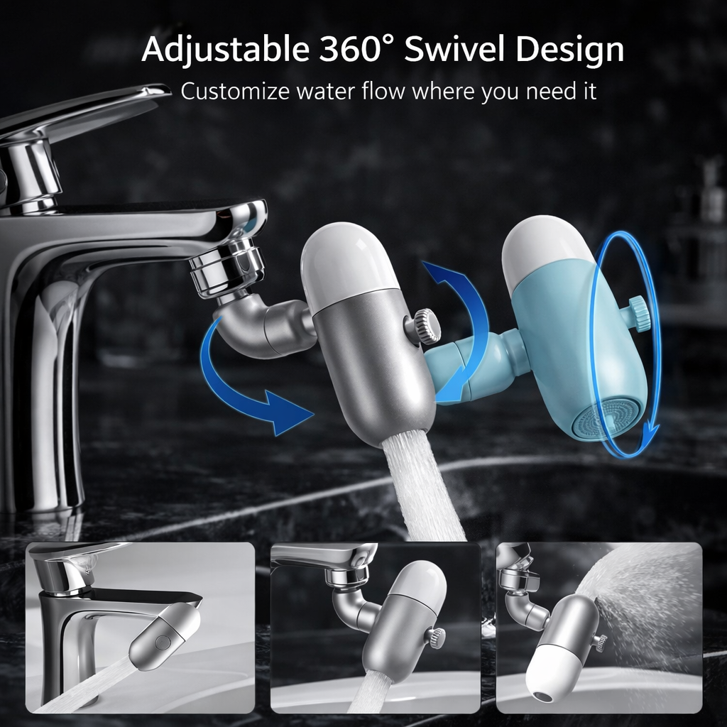 Adjustable Four-Water Fountain Rotating Water Faucet