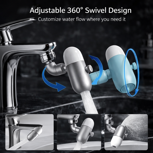Adjustable Four-Water Fountain Rotating Water Faucet