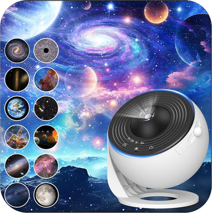 Galaxy Night Light Projector – 13 Film Modes with 360° Rotation
