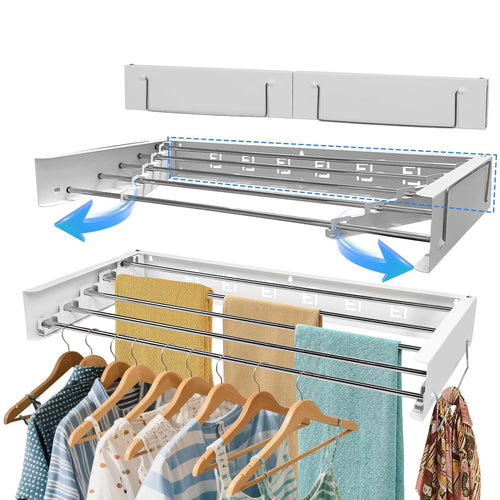Wall Mounted Laundry Clothes Drying Rack