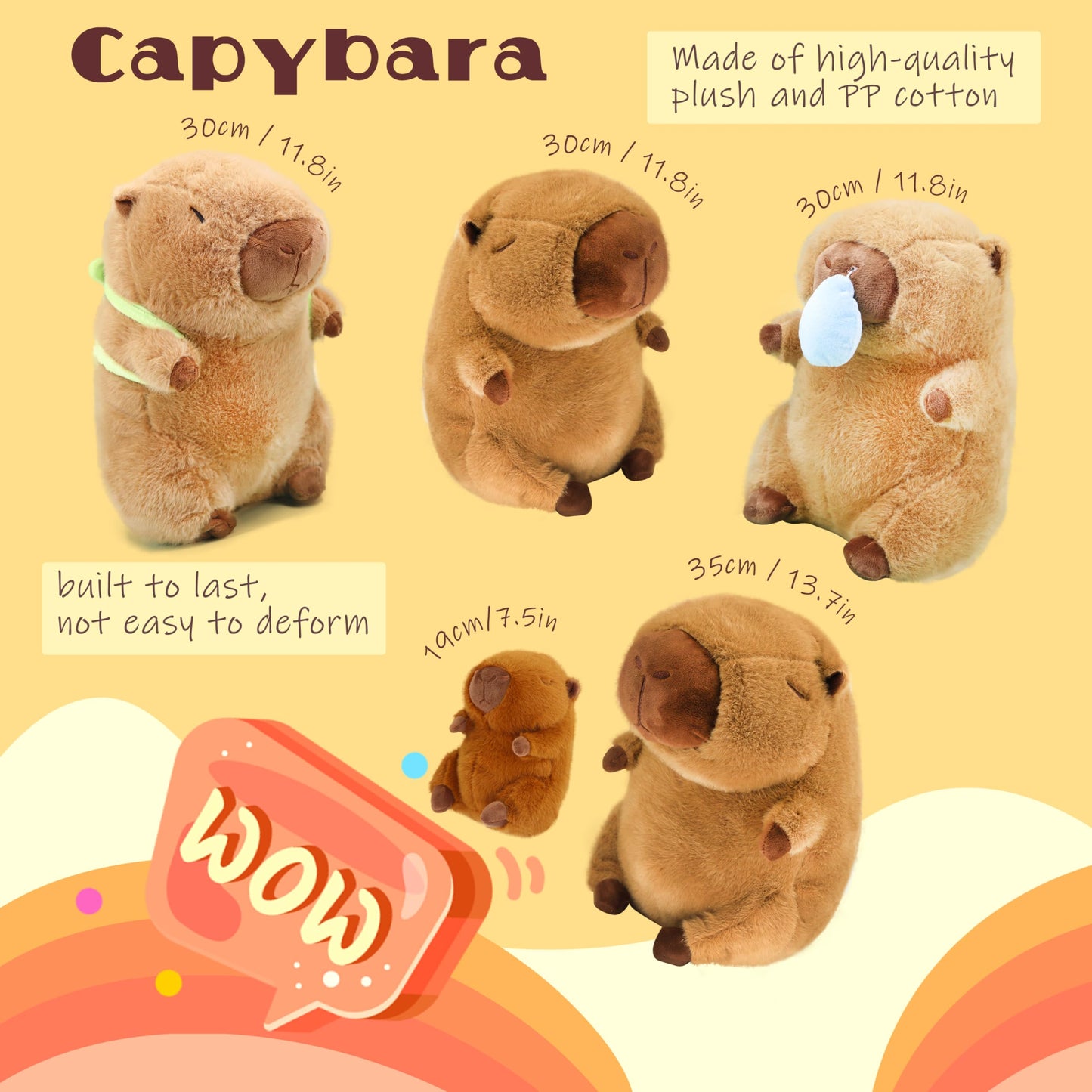 PupTales™  Capybara Plush Keychain Toy