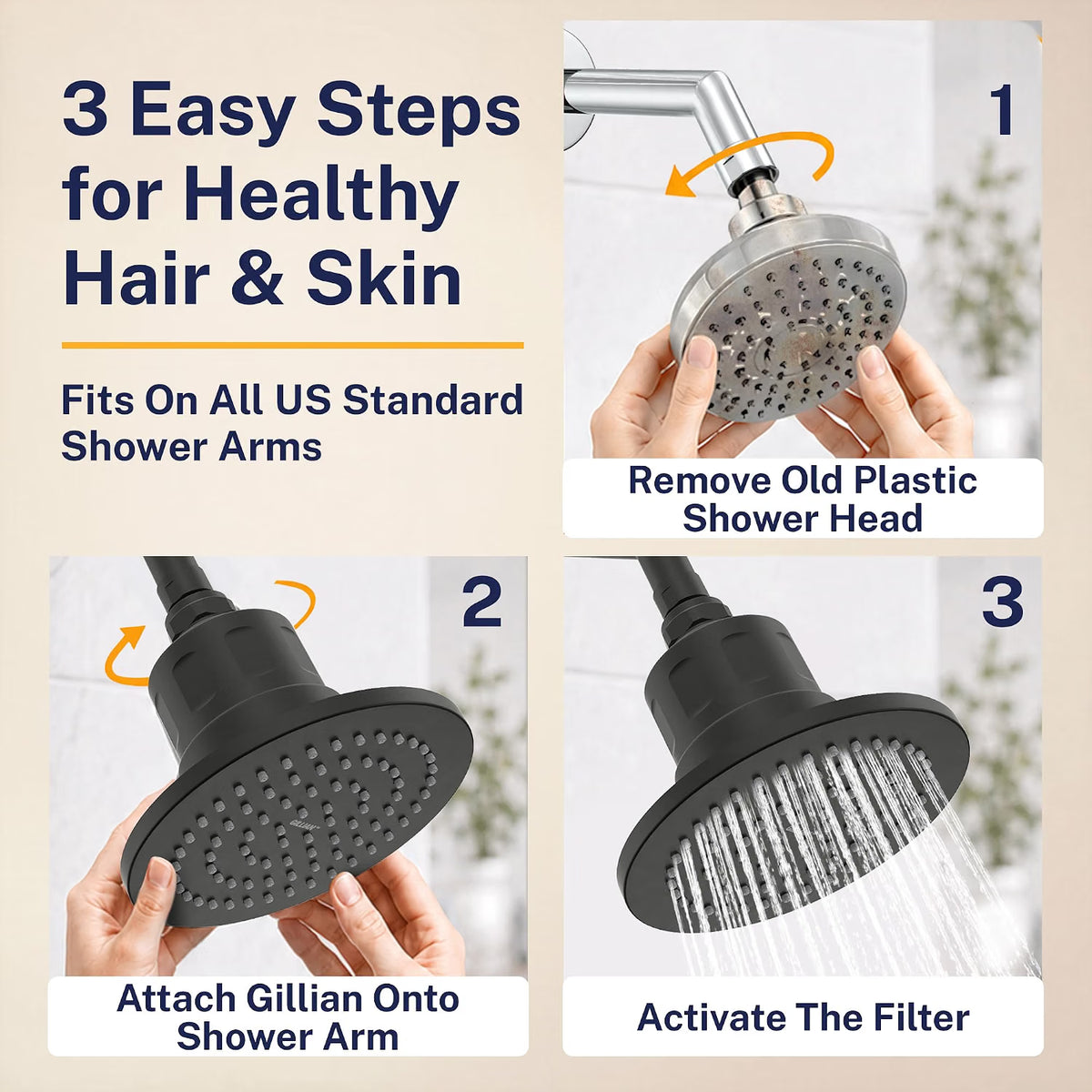 High Pressure Shower Head With Filter