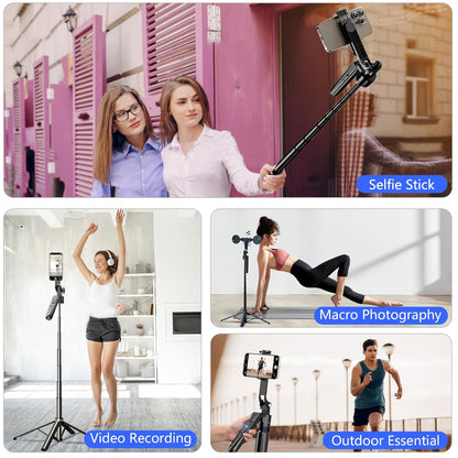 6FT 360° Creator Selfie Stick Tripod with Dual Ring Lights & Remote