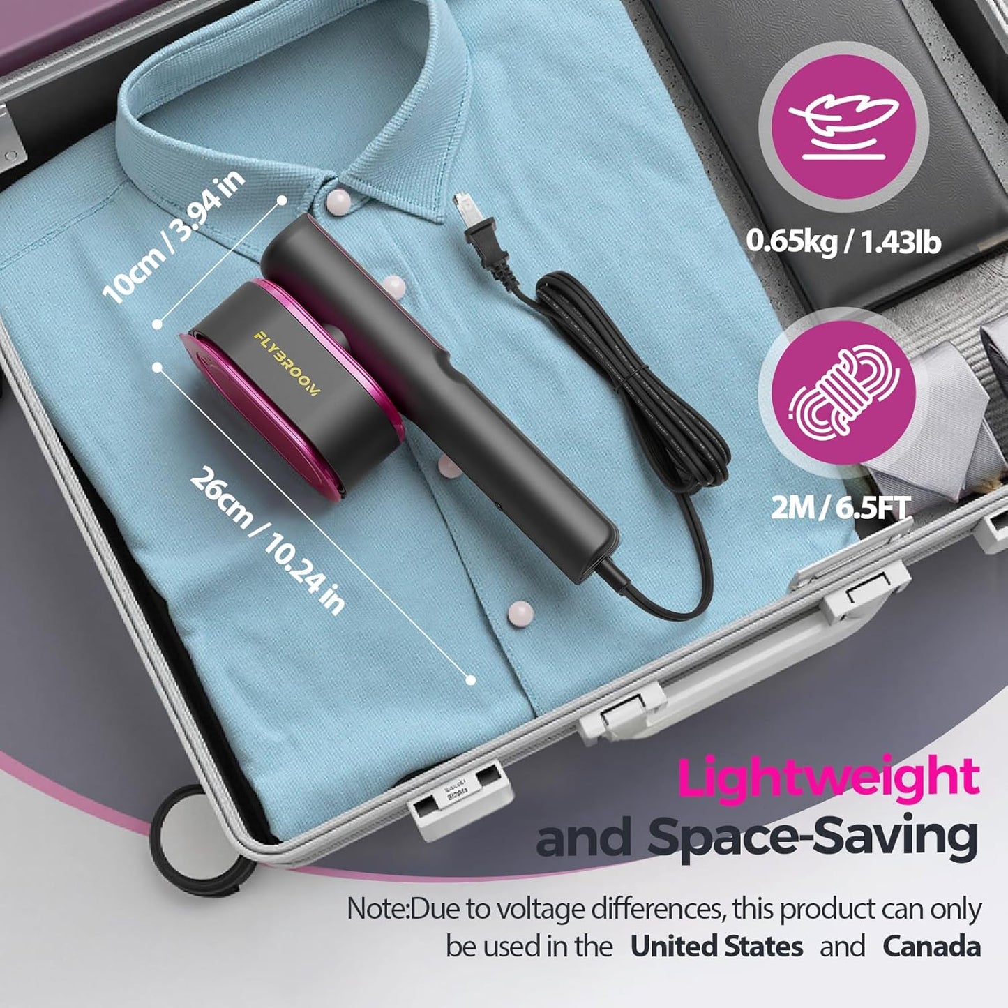 2-in-1 Steamer & Iron for Clothes (Rotatable Head)