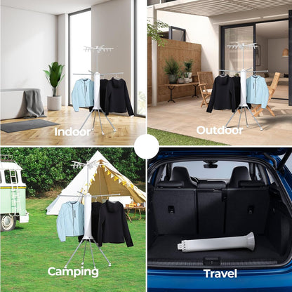Multifunctional Foldable Rotary Clothes Drying Rack Stand
