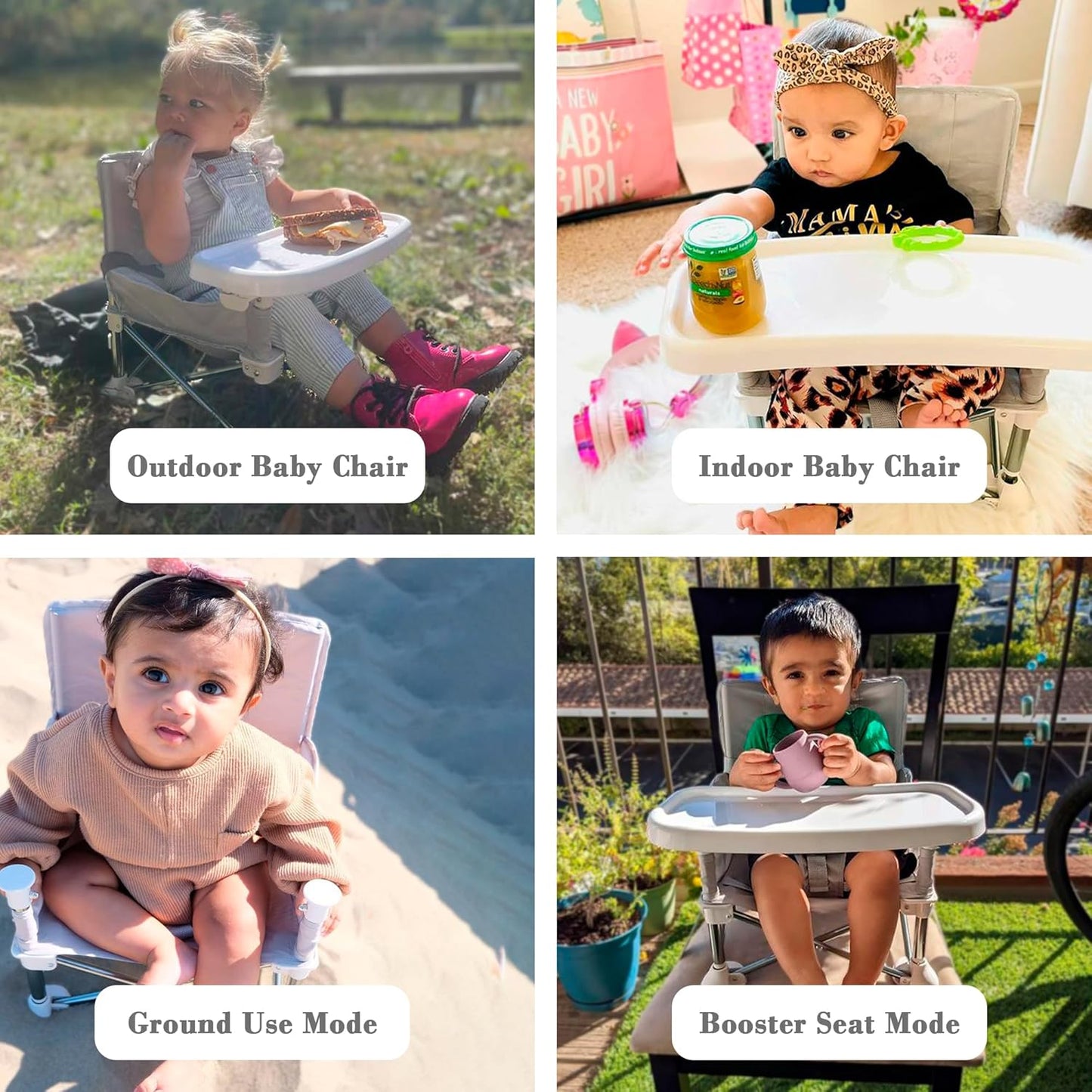 Foldable Baby Camping Chair with Tray
