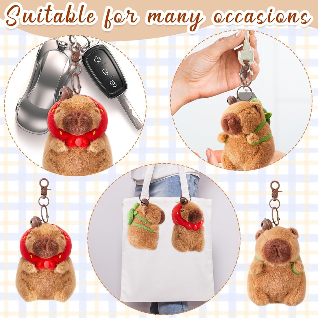 PupTales™  Capybara Plush Keychain Toy