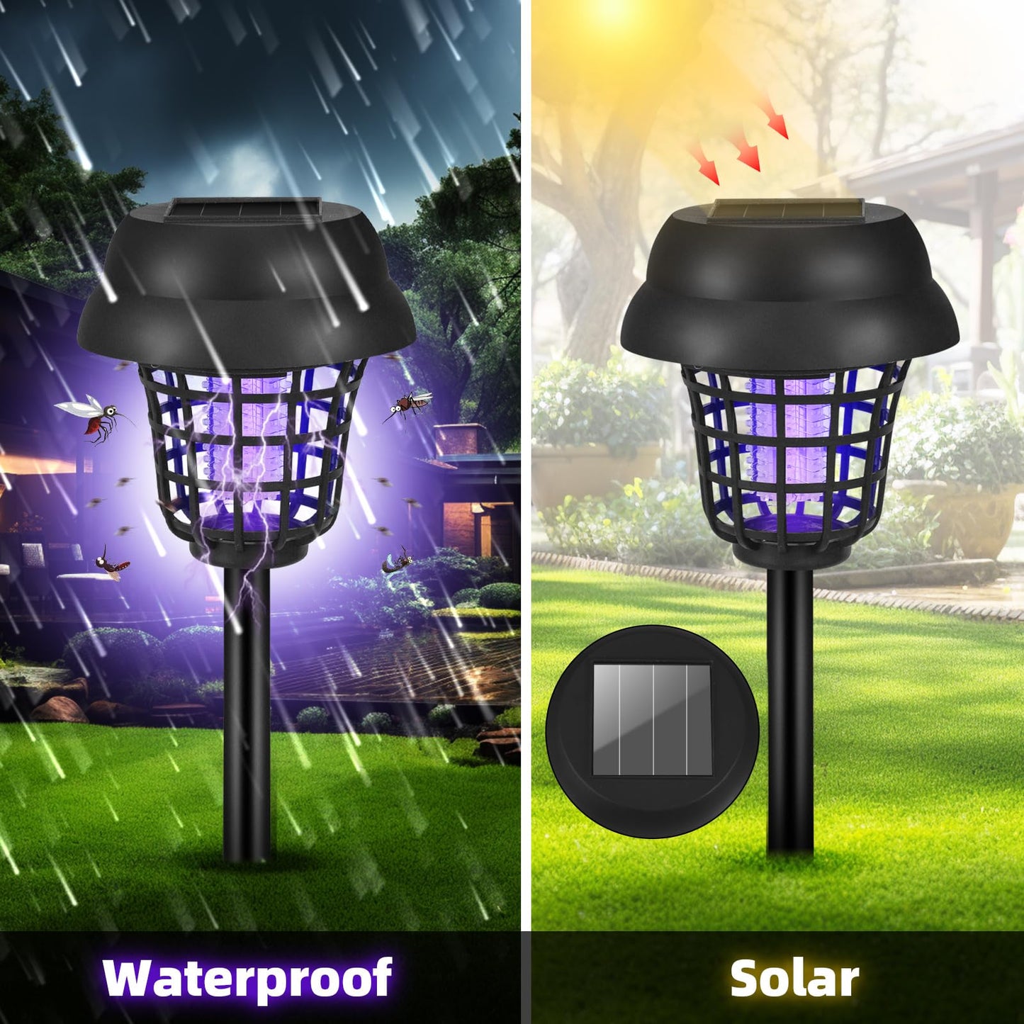 Solar Bug Zapper Waterproof Mosquito Killer Light