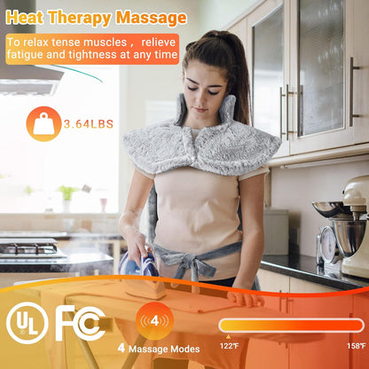 Electric Heating Pad for Neck, Shoulder & Back Pain with Temperature Control