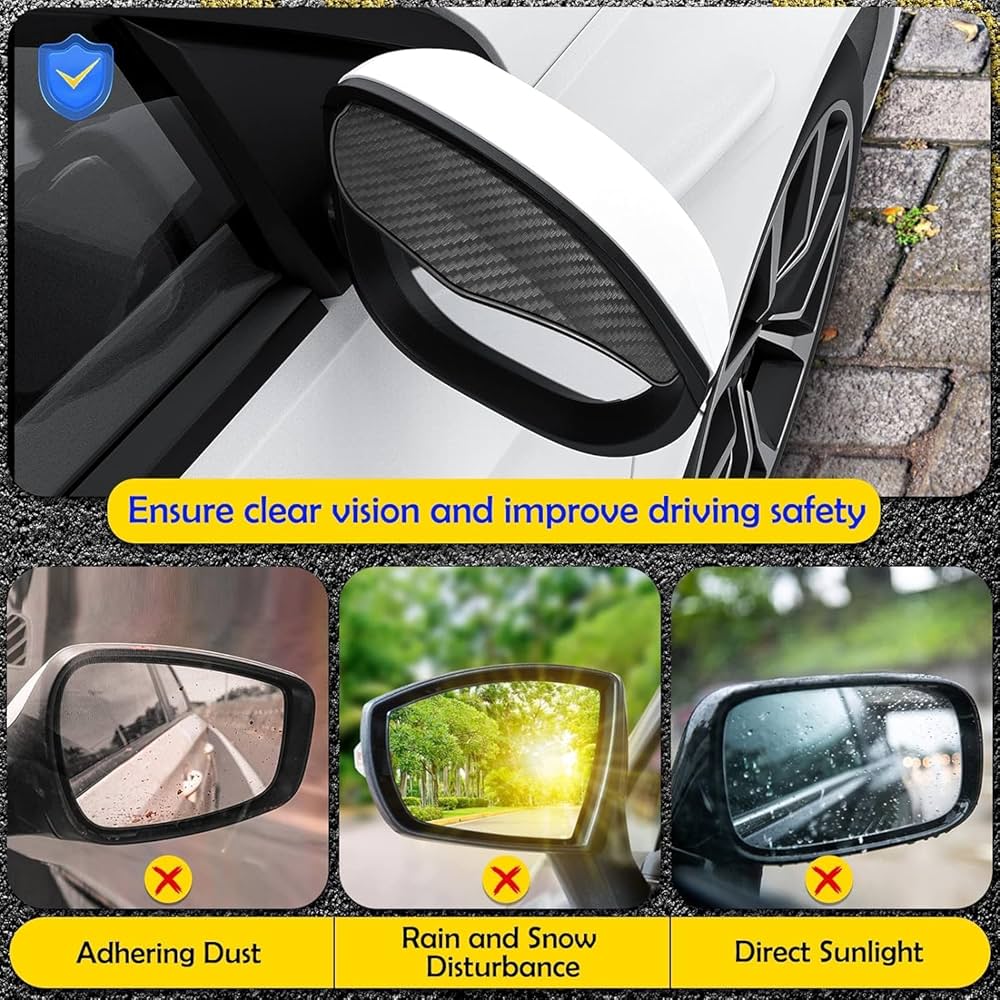 Carbon Fiber Side Mirror Rain Visor Guard