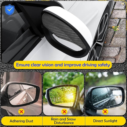 Carbon Fiber Side Mirror Rain Visor Guard