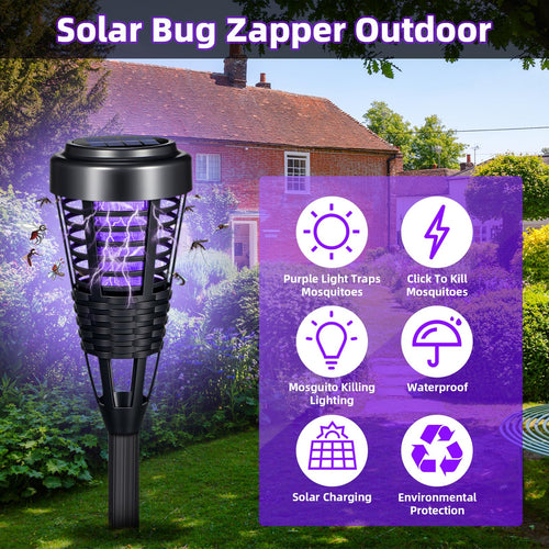 Solar Bug Zapper Waterproof Mosquito Killer Light