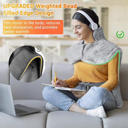 Electric Heating Pad for Neck, Shoulder & Back Pain with Temperature Control