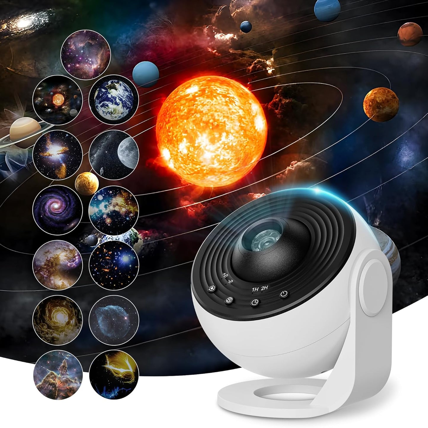 Galaxy Night Light Projector – 13 Film Modes with 360° Rotation