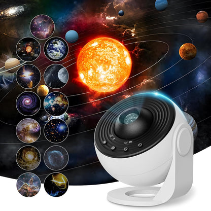 Galaxy Night Light Projector – 13 Film Modes with 360° Rotation