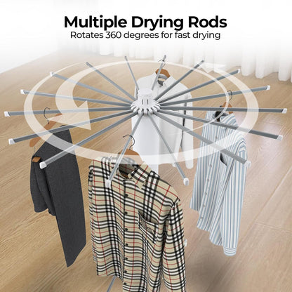 Multifunctional Foldable Rotary Clothes Drying Rack Stand