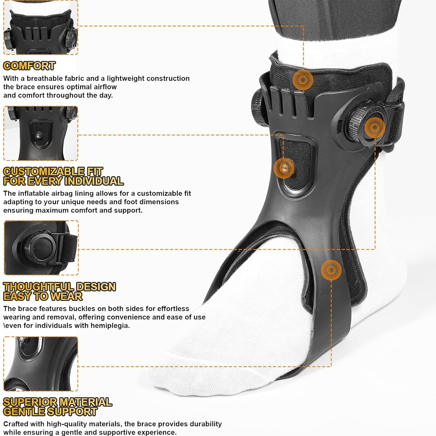 Ankle Support Brace With Inflatable Air Bag