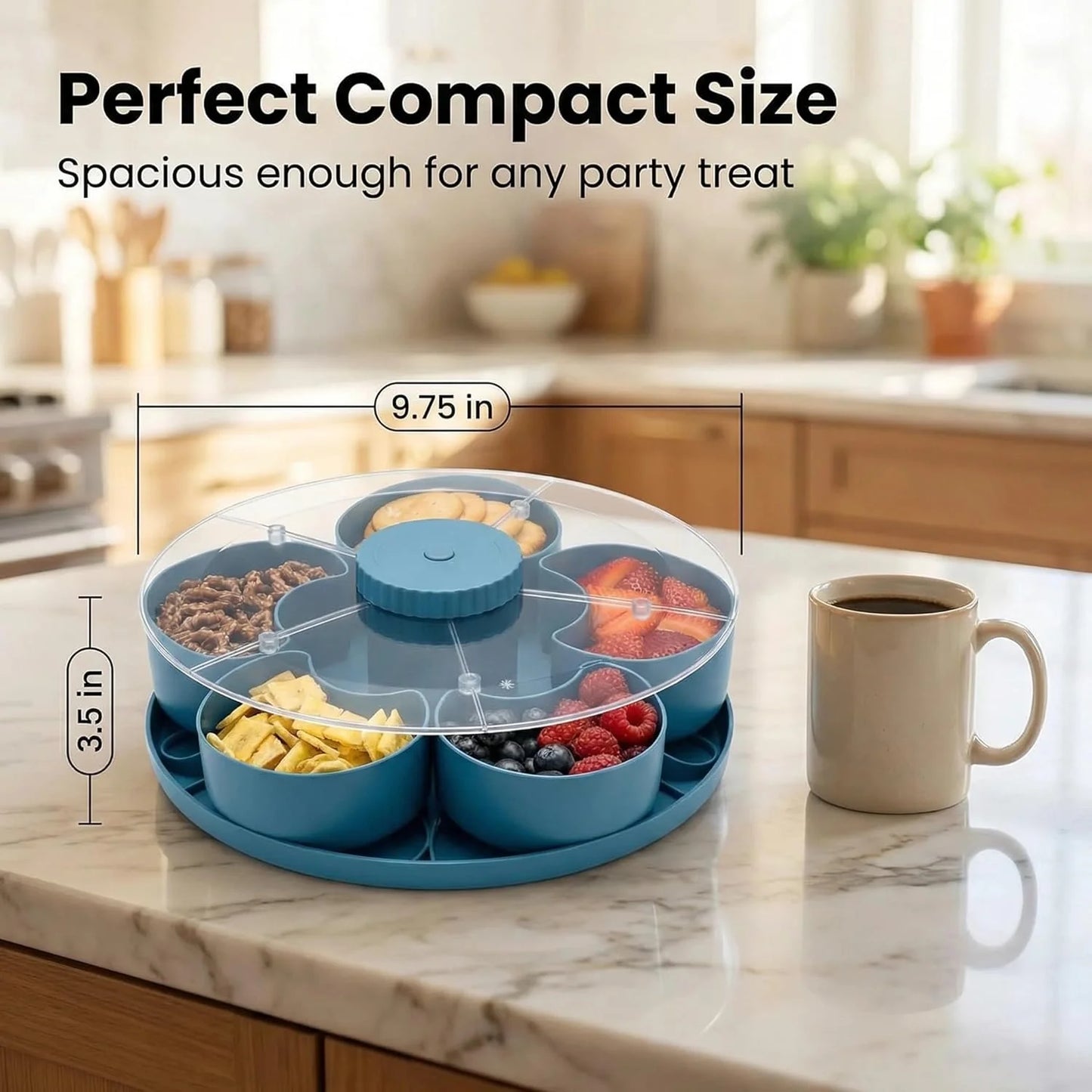 Divided Spin Snack Serving Tray