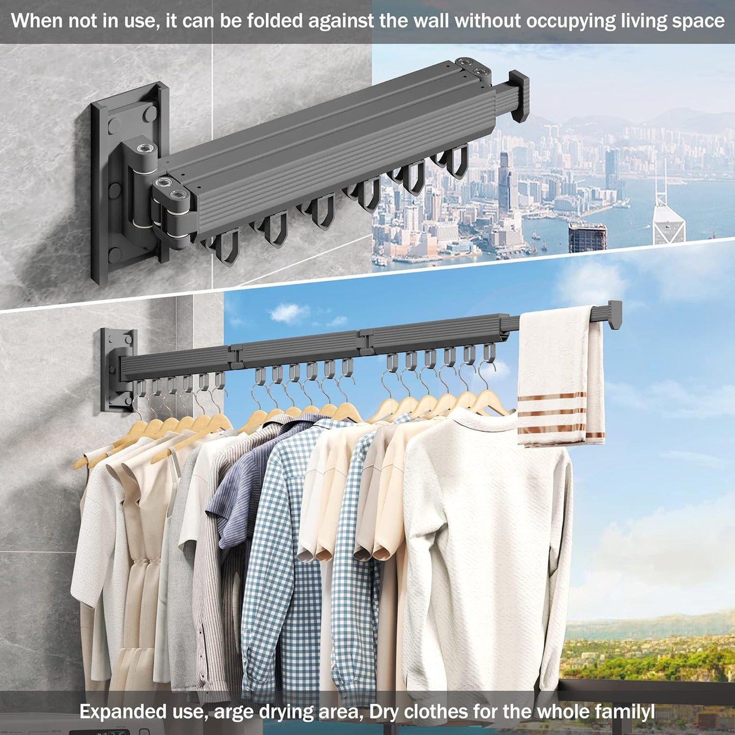 Wall Mounted Retractable Drying Rack