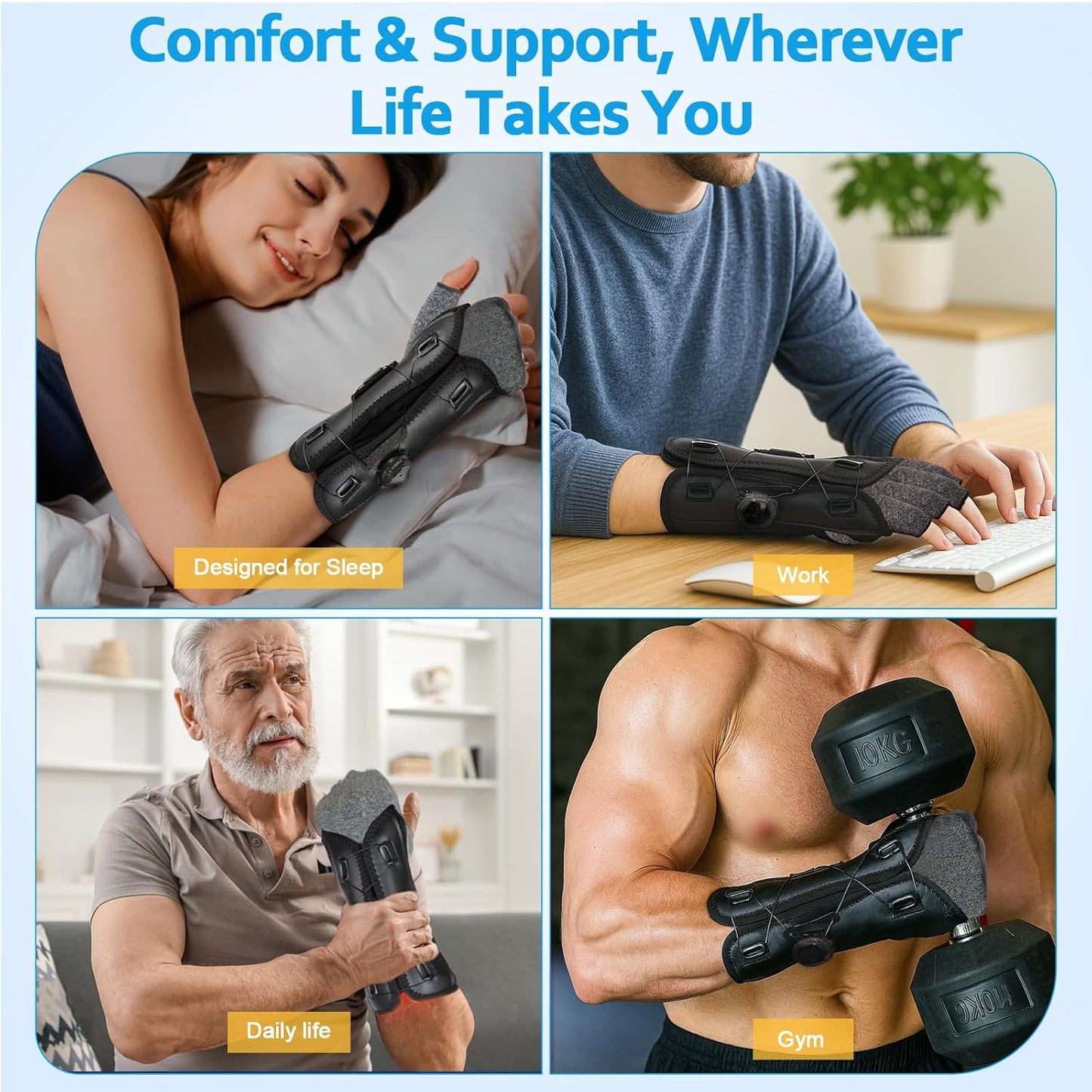 Adjustable Wrist Brace Support (Pack of 2) | Left & Right Hand