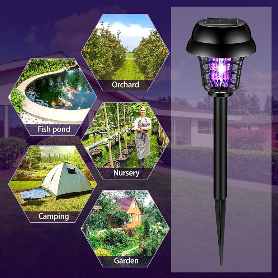 Solar Bug Zapper Waterproof Mosquito Killer Light
