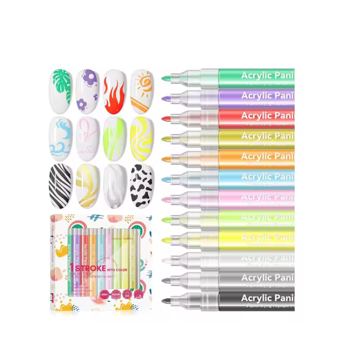 12 Nail Polish Waterproof Pens Set