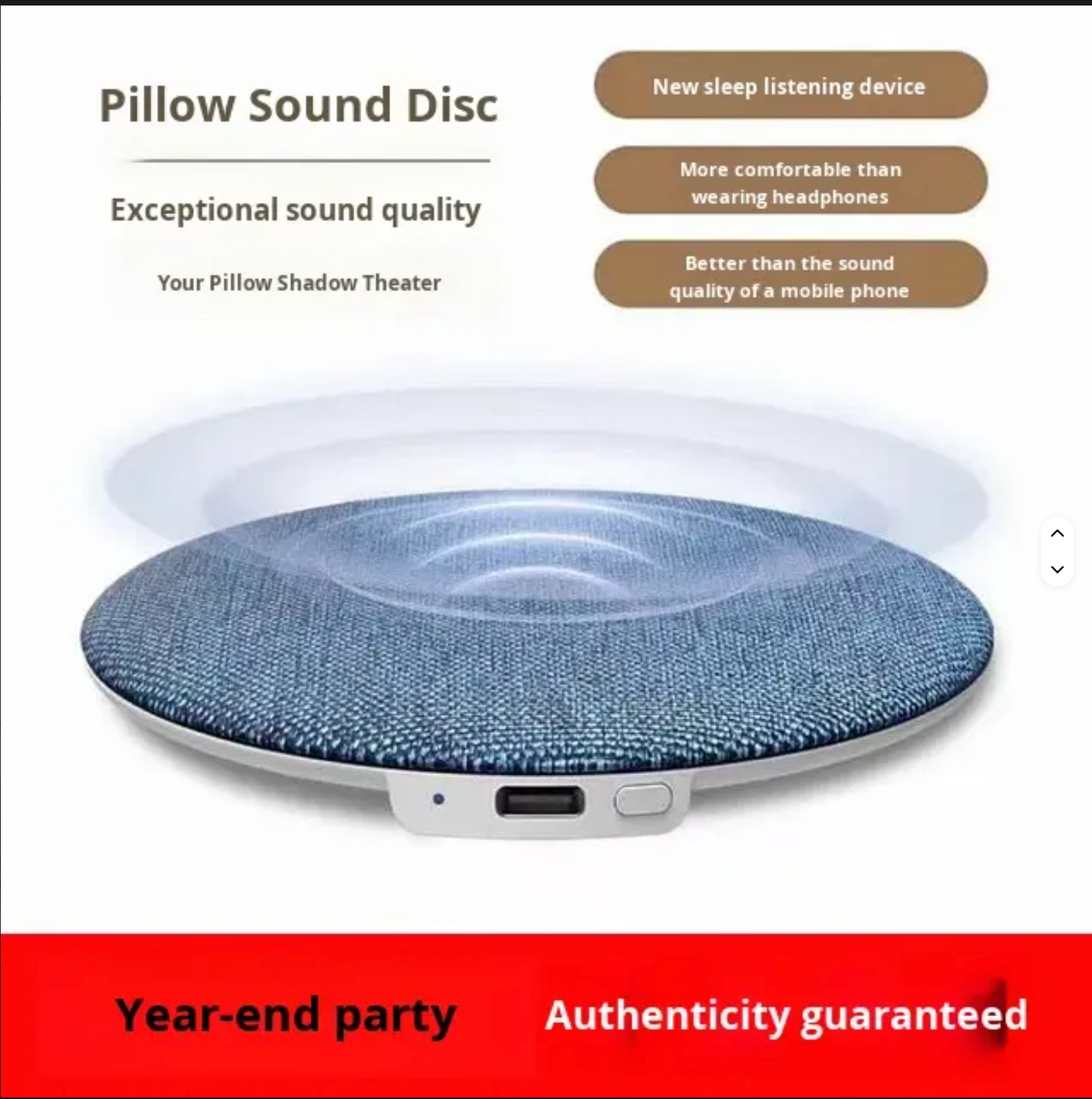 Ultra-Thin Music Pillow Speaker