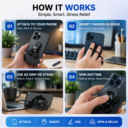 Three-Finger Back Clip Phone Holder