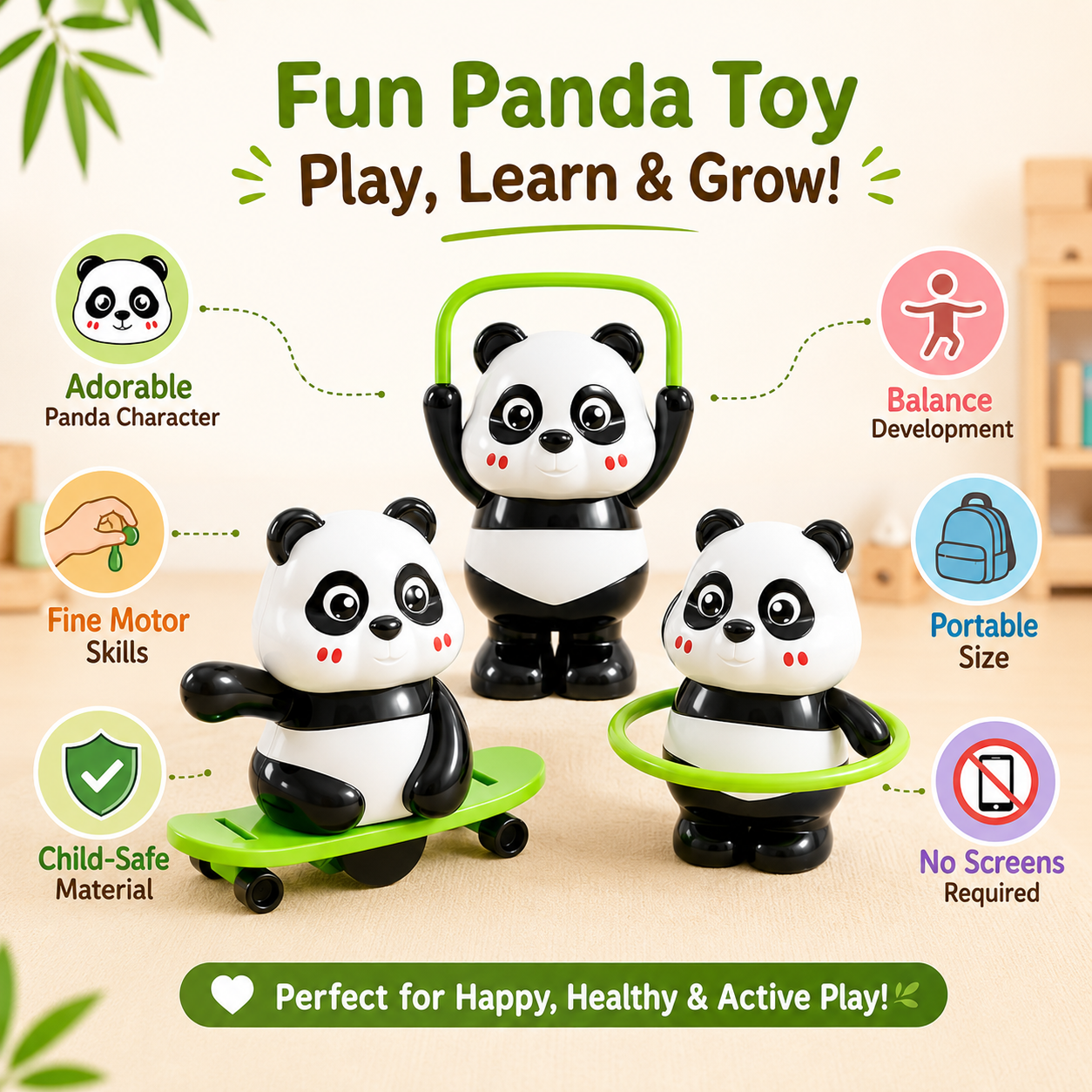 Tumbling & Swinging Panda Toy