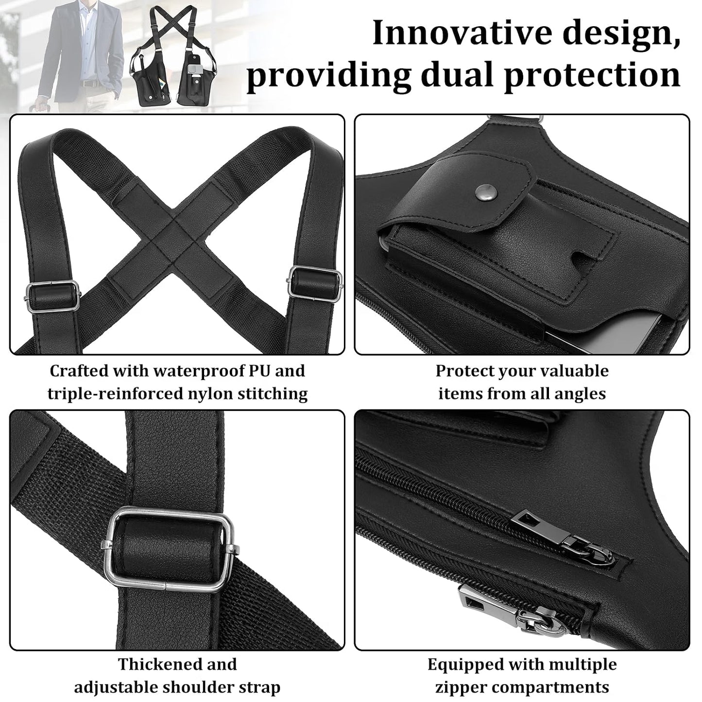 Multifunctional Underarm Satchel Zipper Bag