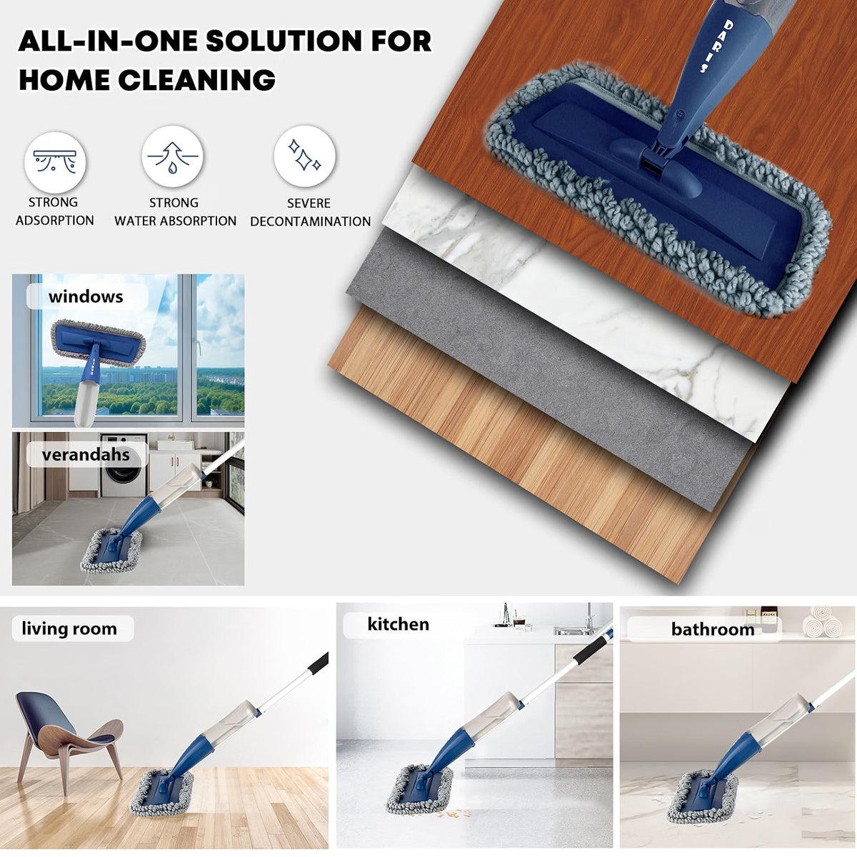 Manual Spray Mop With Refillable Water Tank