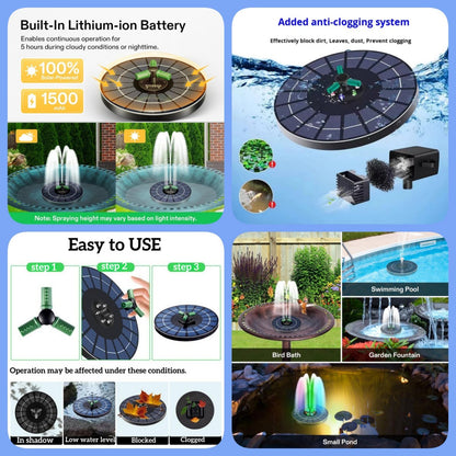 Portable Solar Pool Rotating Fountain With Light