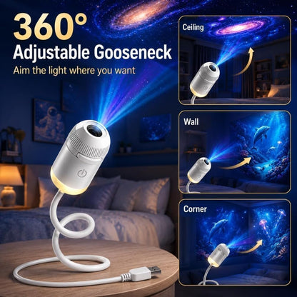 2 In 1 Mini Galaxy Projector (3 Films Included)