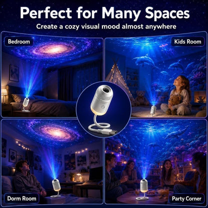 2 In 1 Mini Galaxy Projector (3 Films Included)