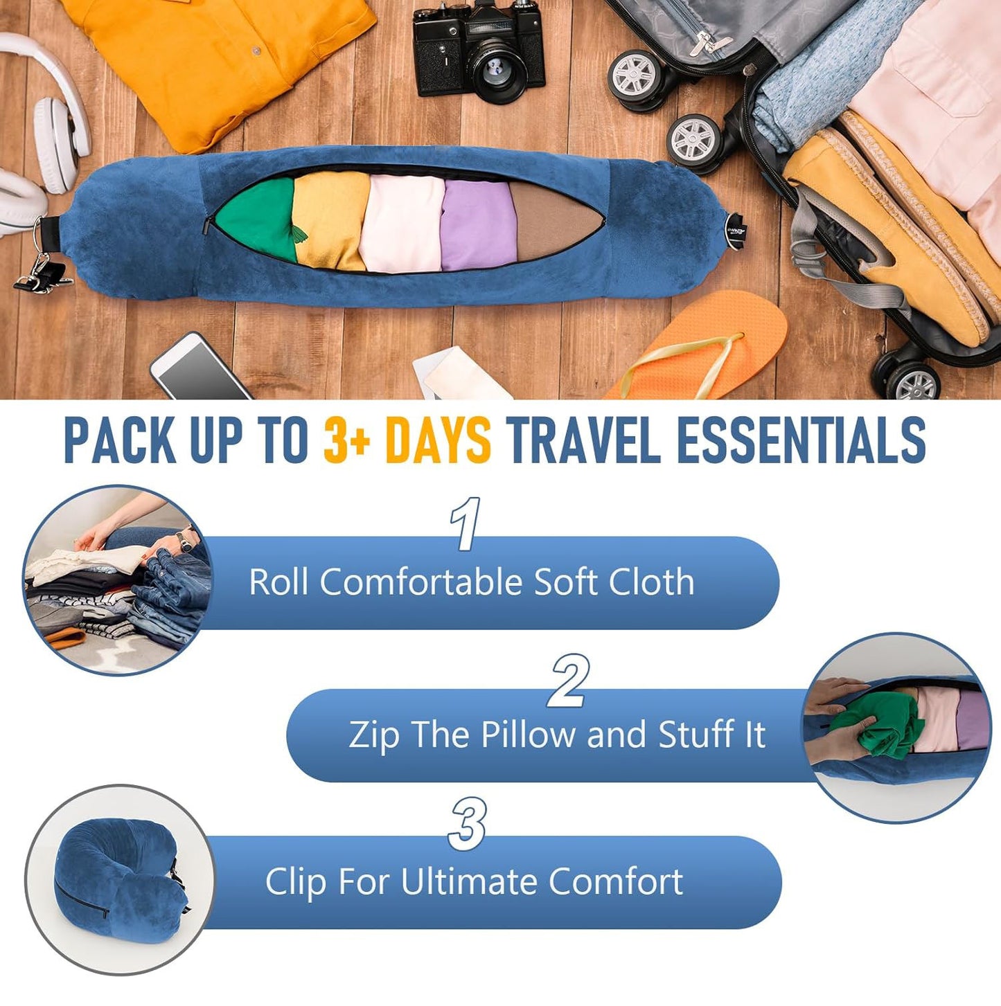 Stuffable Neck Pillow For Travel